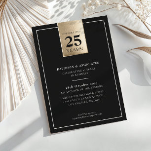 CORPORATE ANNIVERSARY stylish business black gold Invitation