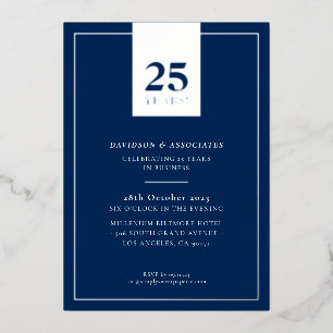 CORPORATE ANNIVERSARY stylish business navy silver