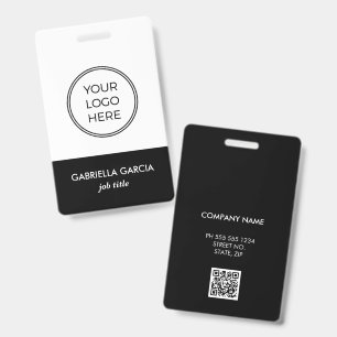 Corporate Black Logo Employee ID badge