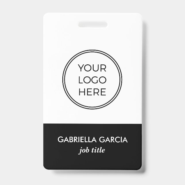 Corporate Black Logo Employee ID badge (Front)