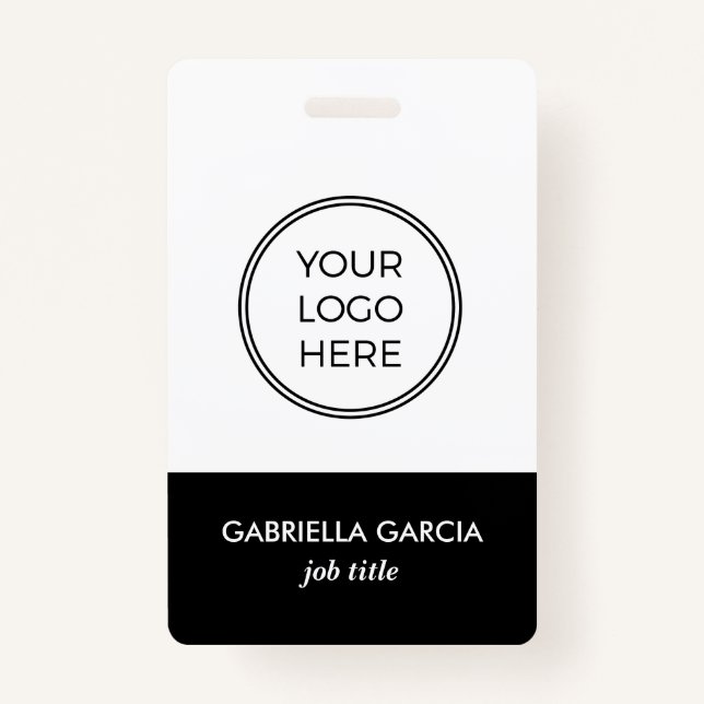 Corporate Black Logo Employee ID badge (Front)