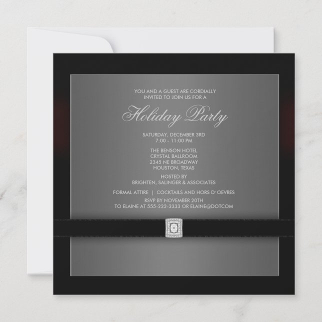 Corporate Black Tie Party Invitation Template (Front)