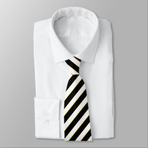 Corporate Black & White Striped Tie