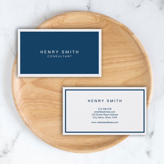 Corporate Blue and White Professional Modern Business Card (Creator Uploaded)