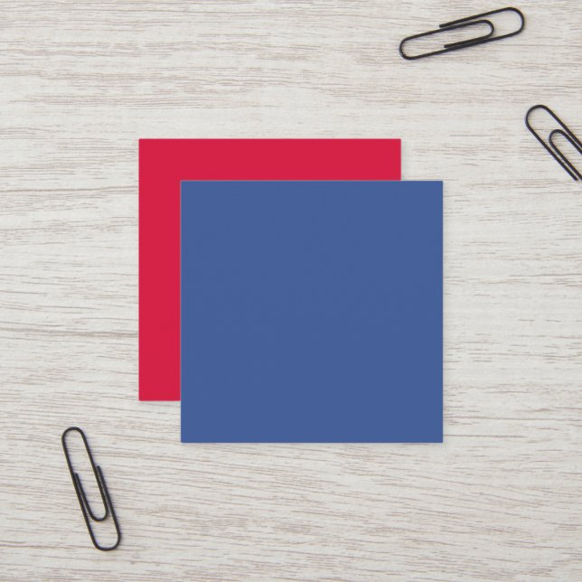 Corporate Blue + Crimson Square Cards – Customize (Front/Back In Situ)