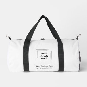 Corporate Branding Logo Business White Duffle Bag