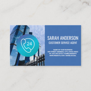 Corporate Buildings   Call Centre Phone Icon Business Card