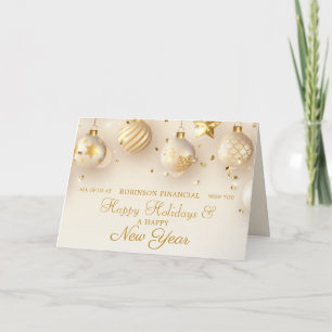 Corporate Business Christmas Gold Script Holiday Card