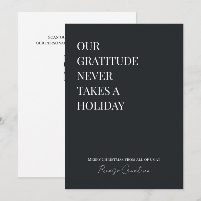 Corporate Business Christmas Personalized QR Code Holiday Card (Front/Back)