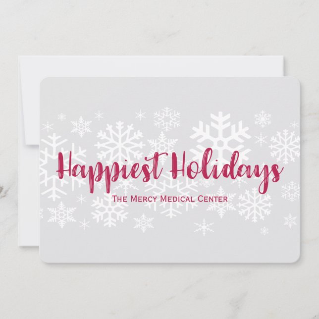 Corporate Business Happiest Holidays Flat Card (Front)