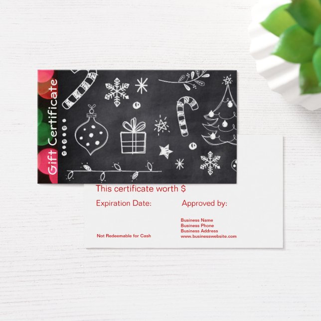 Corporate Business Holiday Gift Card Certificates (Desk)