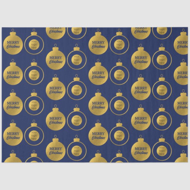 Corporate Business Logo Christmas Ornament Card Tissue Paper (Front)