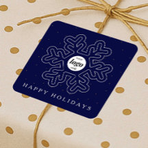 Corporate Business Logo Christmas Snowflake Navy