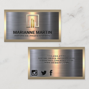 Corporate Business Logo Metallic Business Card