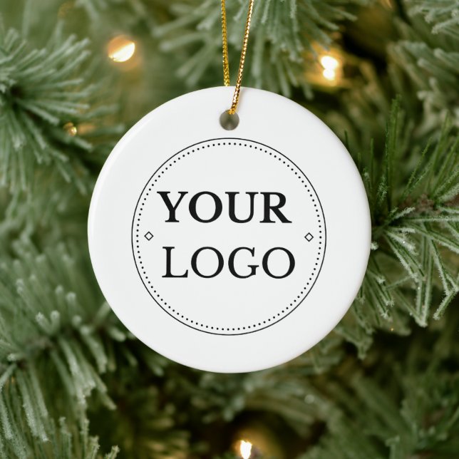 Corporate Business Logo Modern Christmas Ceramic Ornament (Tree)