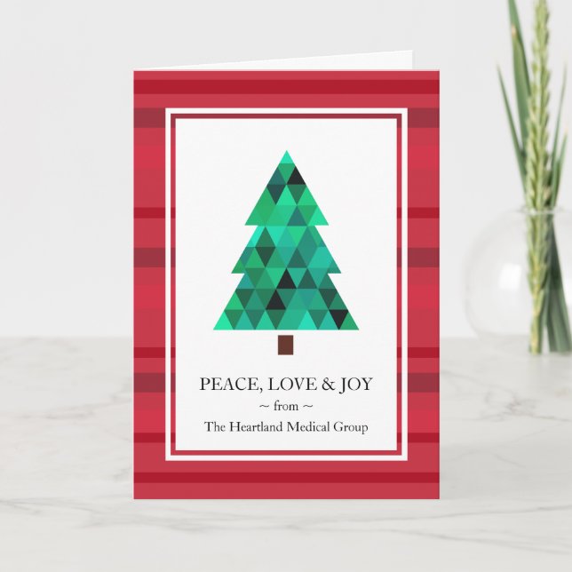 Corporate Business Mod Geometric Holiday Card (Front)