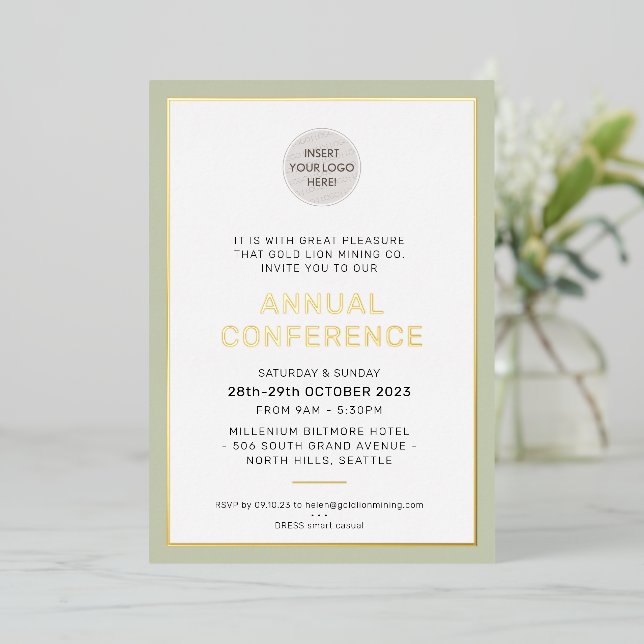 CORPORATE BUSINESS modern event simple sage green (Standing Front)