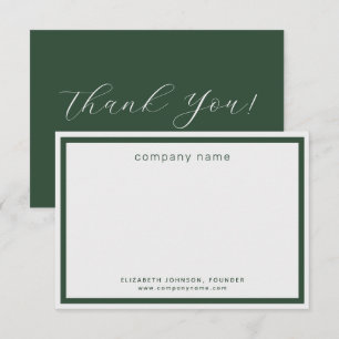 Corporate Business Modern Green Light Gray Thank You Card