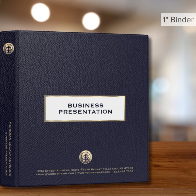 Corporate Business Presentation Blue Leather Print Binder (Creator Uploaded)