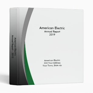Corporate Business Report Binder in Green, Grey