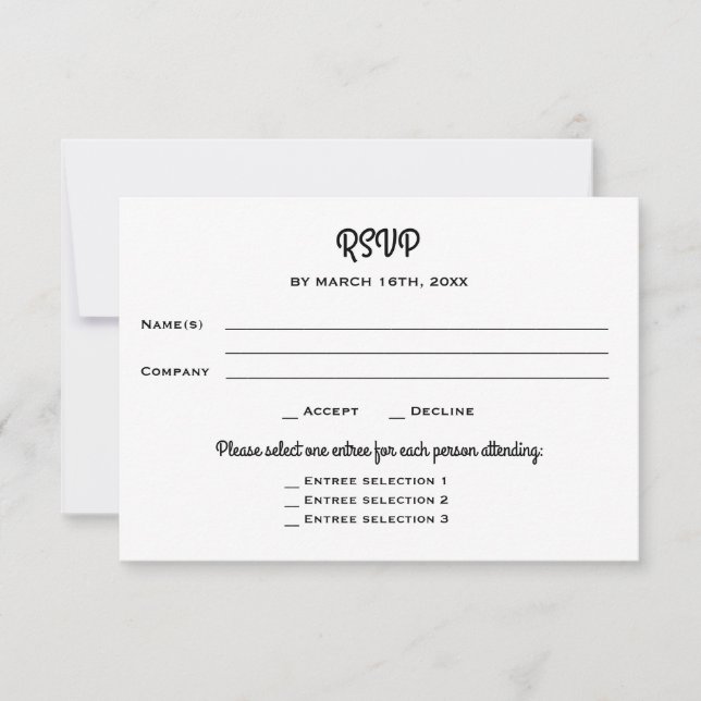 Corporate Business Social Dinner Event RSVP (Front)