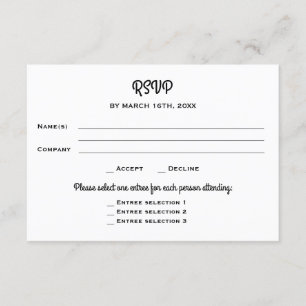 Corporate Business Social Dinner Event RSVP Card