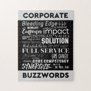 Corporate Buzzwords Business Jargon Typography Art Jigsaw Puzzle