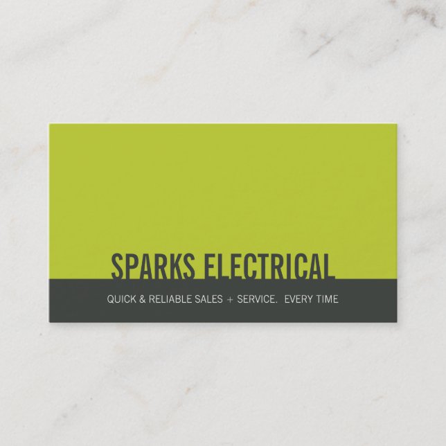 CORPORATE CARD bold block grey lime (Front)