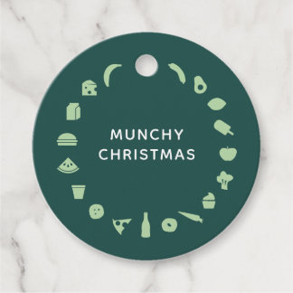 Corporate Christmas Food Icon Wreath Favour Tags