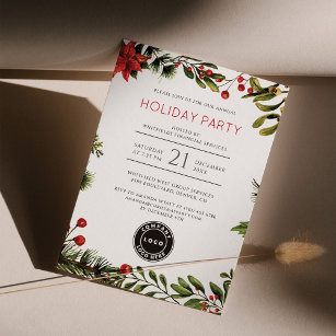 Corporate Christmas Holiday Office Party Invitation