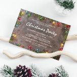 Corporate Christmas Holiday Party Invitation<br><div class="desc">Corporate christmas holiday party invitations featuring a rustic chalkboard background,  colourful xmas lights,  fir branches,  snow,  and a festive celebration template that is easy to personalize.</div>