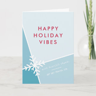 CORPORATE CHRISTMAS modern colourful snowflake blu Holiday Card