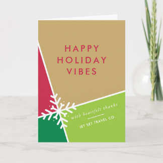 CORPORATE CHRISTMAS modern colourful snowflake Holiday Card