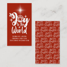 Corporate Christmas Nativity Red & White Greeting