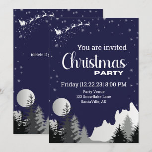 Corporate Christmas Party Invite Modern Blue 