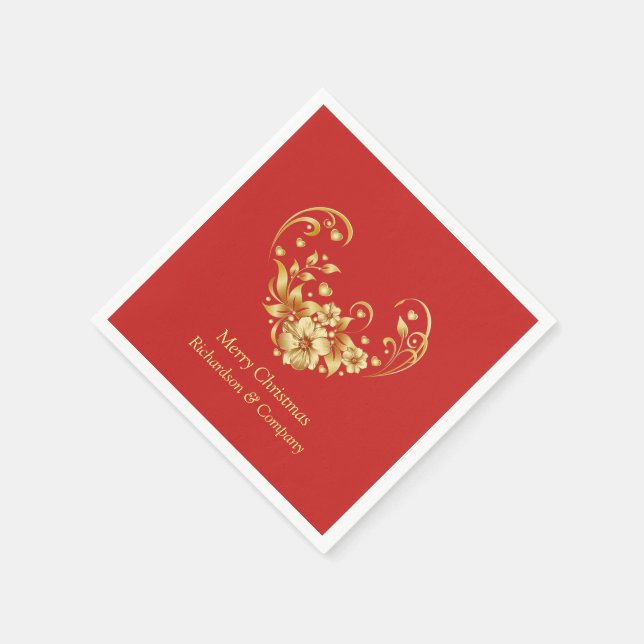 Corporate Christmas Party Paper  Napkin (Corner)