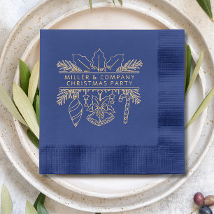 Corporate Christmas Party Personalized Foil Napkins