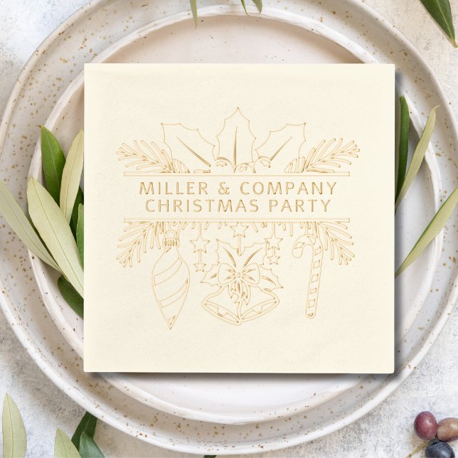 Corporate Christmas Party Personalized Foil Napkins (Creator Uploaded)
