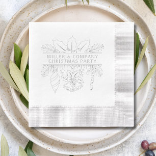 Corporate Christmas Party Personalized Name Foil Napkins