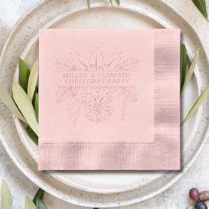 Corporate Christmas Party Personalized Name Foil Napkins
