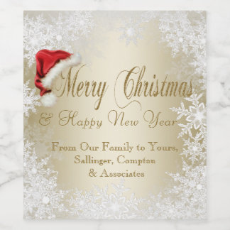 Corporate Christmas Wine Bottle Labels
