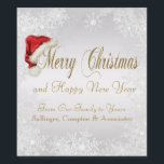 Corporate Christmas Wine Bottle Labels<br><div class="desc">Christmas wine bottle labels with red Santa hat and gold Merry Christmas words on a beautiful silver snowflake background. These fun Santa hat snowflake wine bottle labels are easily customized by simply adding the text of your choice in the font style you prefer. You can also move and remove the...</div>