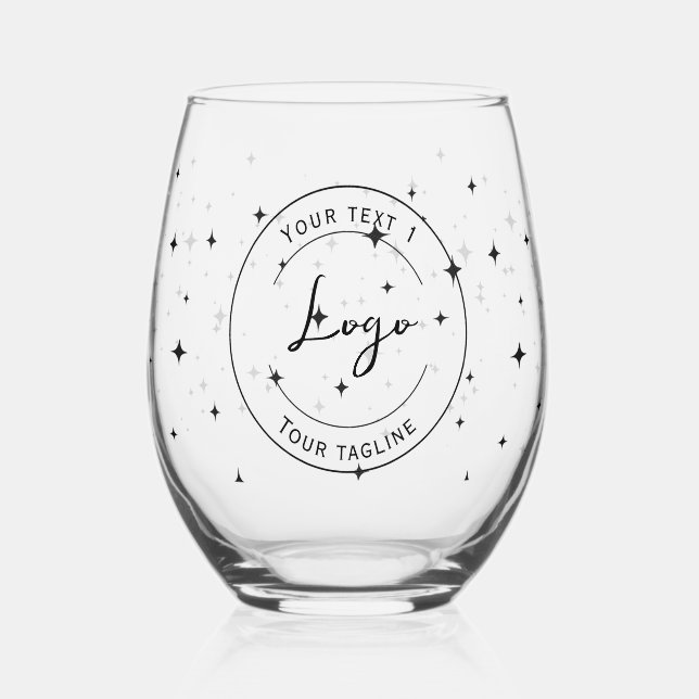 Corporate clients your logo Bulk gifts Stemless Wine Glass (Front)