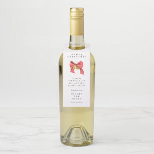 CORPORATE COMPANY HOLIDAY GIFT   Christmas Bow Bottle Tag