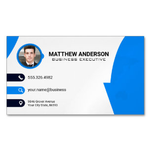 Corporate Contact   World Map   QR Code   Blue Magnetic Business Card