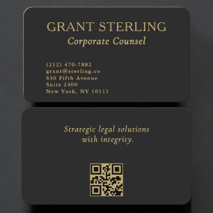 Corporate Counsel QR Code Professional Business Card