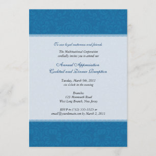 Corporate Damask Cobalt Invitation