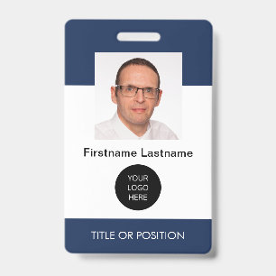 Corporate Dark Blue ID Photo Name Badge