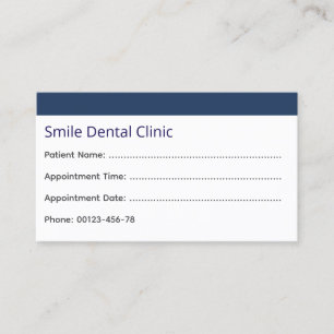 Corporate Dental Appointment Card Dark Blue