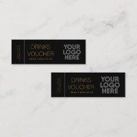 Corporate Drink Voucher Logo Black Gold Mini Card